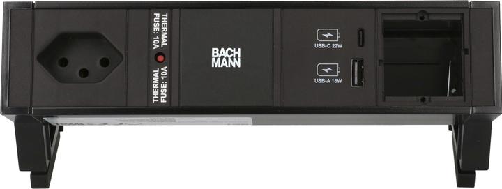 Immagine prodotto Bachmann Presa di corrente DESK 2, 1x T13, 1x USB A/C, 1x Custom (1 x, Tipo 13, USB-A, USB-C, 0.20 m)