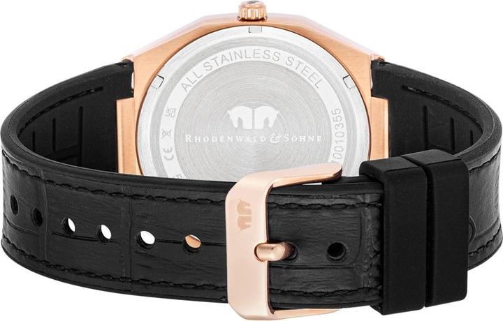 Immagine prodotto Orologio al quarzo da uomo Cooledge in vera pelle/silicone nero - 26521 (Orologio da polso analogico, 42 mm)