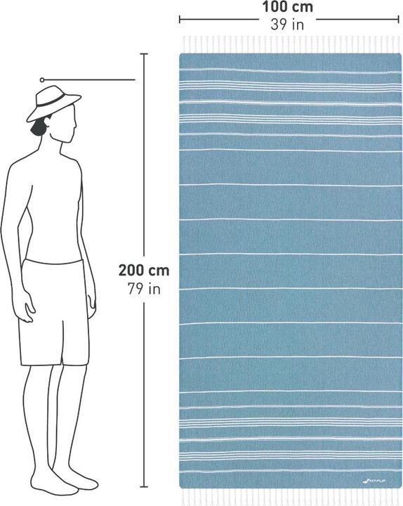Actual product image Fit-Flip Hamamtuch Baumwolle Recycelt 100x200cm (100 x 200 cm)