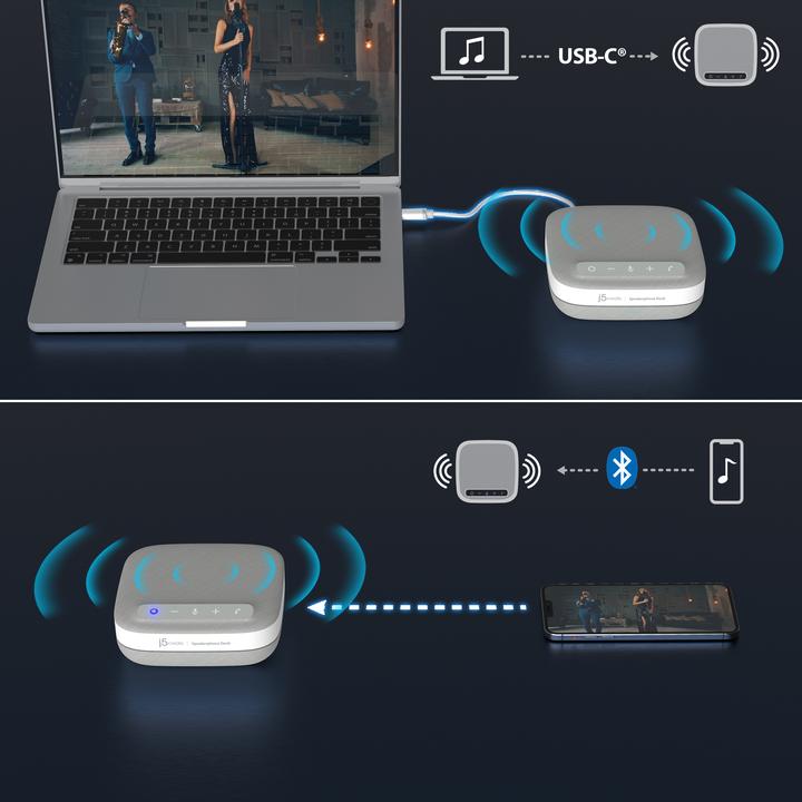 Produktbild j5Create USB-C-Dock für 4K-Freisprecheinrichtung, Kabelgebunden, USB 3.2 Gen 1 (3.1 Gen 1) Type-C, 1