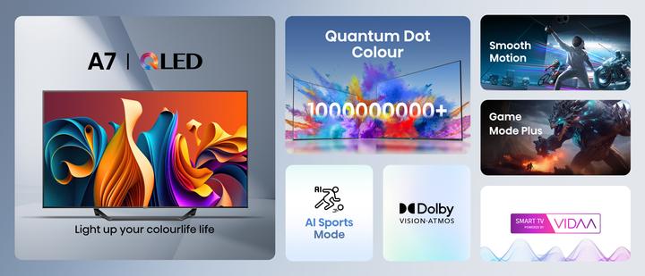 Produktbild Hisense TV TV 50A7NQ 50" 4K, QLED, 60Hz (50", QLED, 4K, 2024)