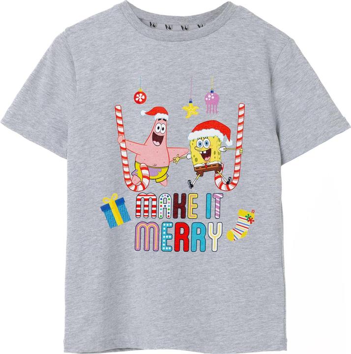 Immagine prodotto Spongebob Squarepants Make It Merry Maglietta Natale Ragazzi (104)