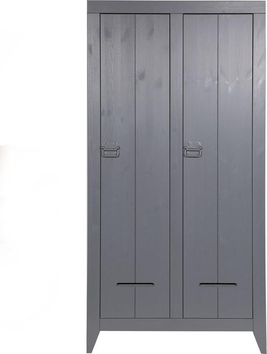 Productafbeelding Woood Kledingkast Kluis 2 deuren grenen staalgrijs (FSC) (190 x 95 x 44 cm)