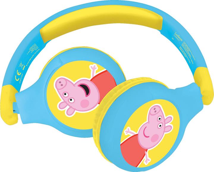 Lexibook Peppa Wuz Kopfhörer für Kinder, 2 in 1 Bluetooth und Kabelanschluss, faltbar, Lautstärkebegrenzung