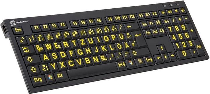 Logickeyboard XL Print PC Slim Line NERO (DE, Kabelgebunden)