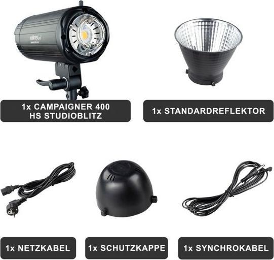 Produktbild Walimex pro Campaigner 400 HS Studioblitz (400 W, Blitzkopf)