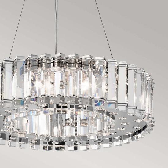 Actual product image Elstead Lighting Crystal Skye LED chandelier G9 8-fold 14cm chrome IP44 (53 cm)