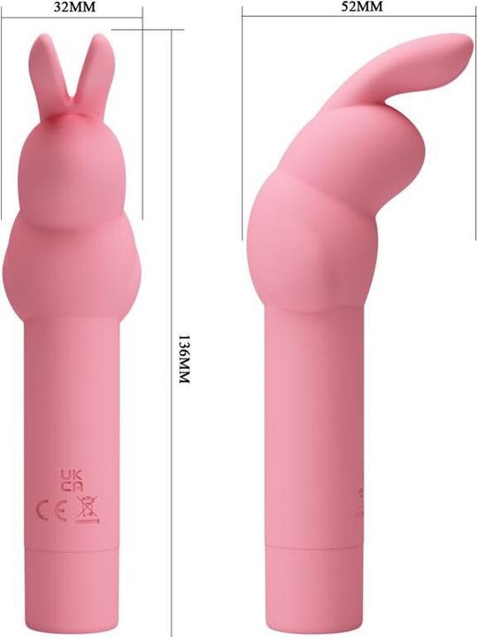 Actual product image Pretty Love Gerardo Fuschia Rabbit Silicone Vibrator