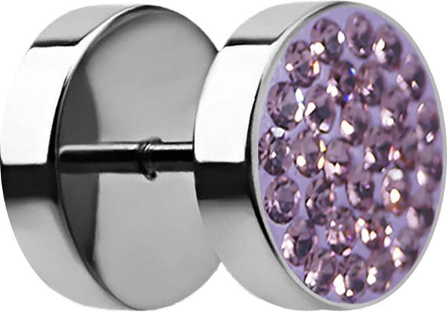 Produktbild Star Piercing Fake Plug mit Kristall violett (Chirurgenstahl 316L, ohne Messing)