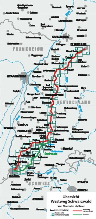 Actual product image Hiking tour map Westweg Black Forest 1:50,000