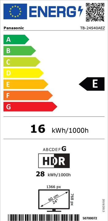 Energie-Label Panasonic TB-24S40AEZ (24", LCD, WXGA, 2024)