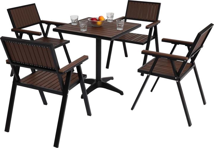 Immagine prodotto Jamb Set di 4 sedie da giardino + tavolo da giardino (70 cm)
