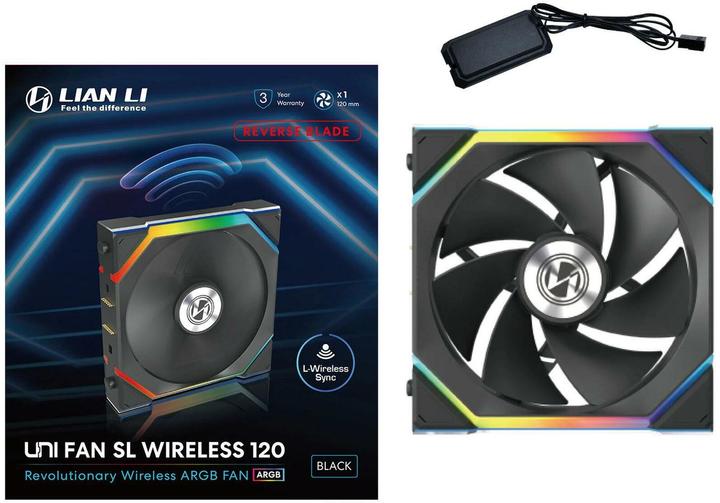 Image du produit Lian-Li Ventilateur UNI FAN SL Wireless ARGB PWM - Reverse Blade, 120 mm, noir (120 mm, 1 x)