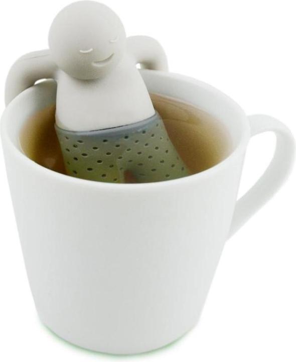 Produktbild PhoneLook Silikon Tee-Infuser Teemännchen Mr. Tea für Beutel und losen Tee Grau