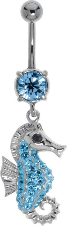 Bijouteria Bauchpiercing (Messing rhodiniert, Chirurgenstahl 316L, Kristall)