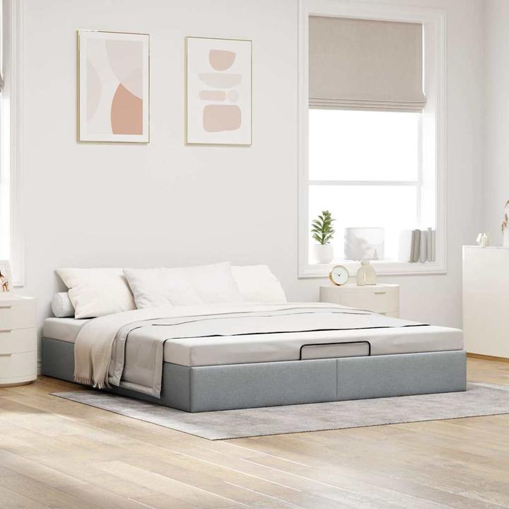Actual product image VidaXL Ottoman bed without mattress Light grey 160x200 cm fabric (160 x 200 cm)