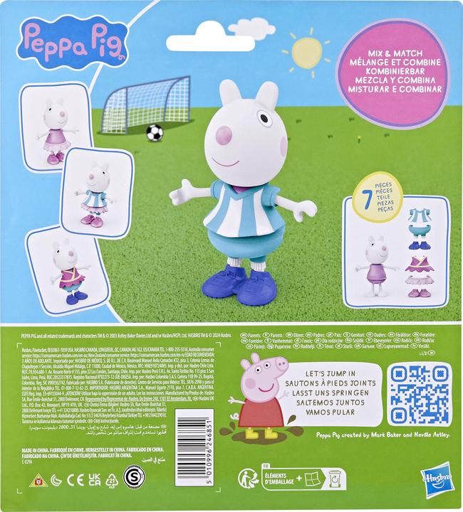 Actual product image Hasbro Peppa Pig Suzy Sheep-Up Figure with 6 Easy-On Fashion Accessories, 6-Inch Doll, Preschool Toys for G