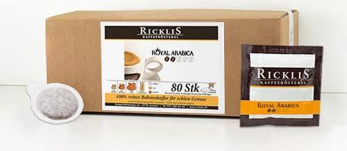 Actual product image RickliS Kaffeerösterei Royal Arabica (E.S.E., 80 x Port.) (80 x Port.)