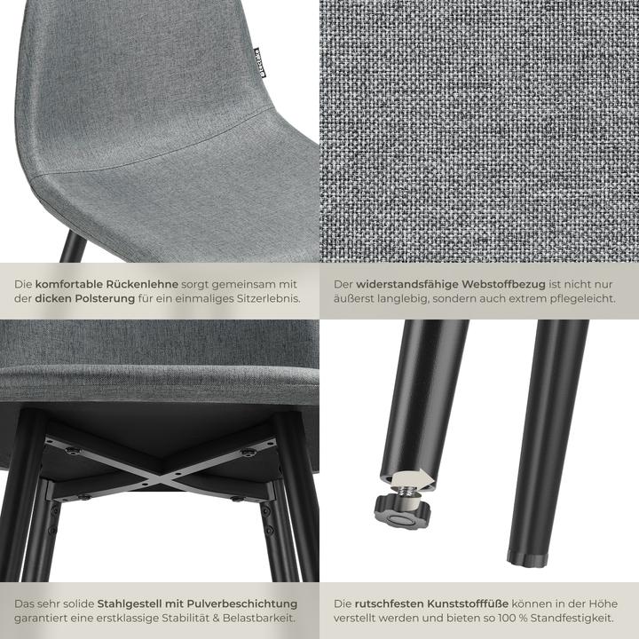 Image du produit tectake chaise de bar Willow avec dossier, rembourrée