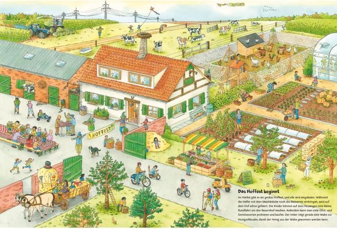Productafbeelding Traktor, Kühe & Bauernhof: Das grosse Wimmelbuch vom Landleben (Duits, Christina Brown, 2023)