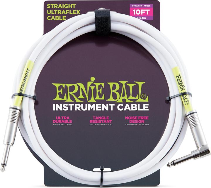 Actual product image Ernie Ball P06049 Audio Cable 3.05 m 6.35mm White (3.05 m)