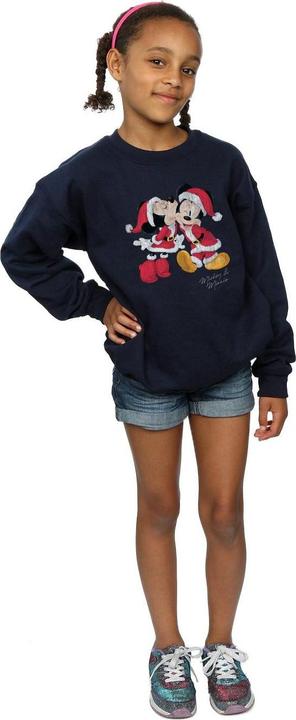 Actual product image Disney Girls Mickey And Minnie Christmas Kiss Sweatshirt (116)