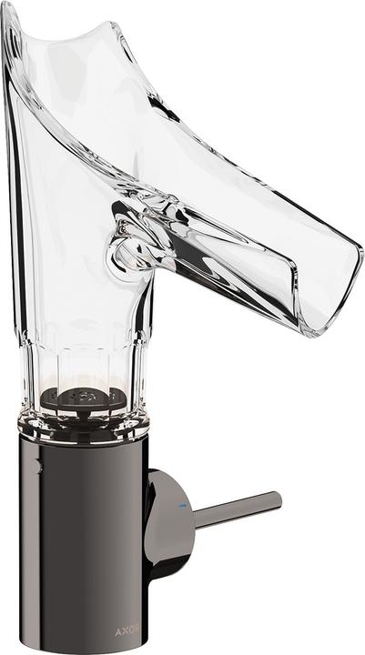 Actual product image Axor Starck V single-lever basin mixer 140 with glass spout and pop-up waste - facet cut