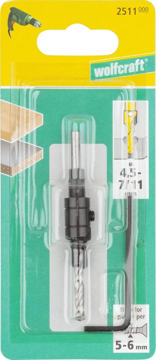 Produktbild wolfcraft wolfcraft 1 Vorbohrer mit Senker ø4,5x16mm (4.5 mm, 16 mm)