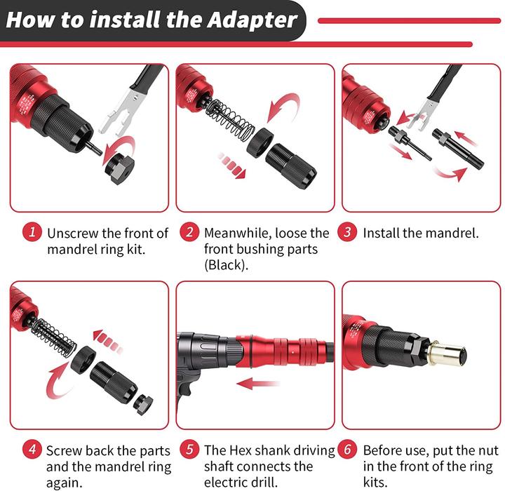 Actual product image Beaspire Rivet nuts adapter kit