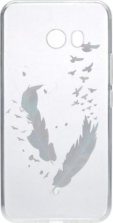 Produktbild König Design Henna Cover für Handy HTC U11 Case Schutz Hülle Silikon Bumper Etuis Federn Bunt (HTC U11)