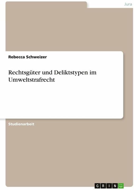 Actual product image Rechtsgüter und Deliktstypen im Umweltstrafrecht (German, Rebecca Schweizer, 2022)