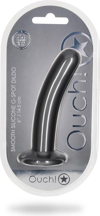 Actual product image Ouch! Smooth G-Spot Dildo - 6" / 14,5 cm - Gun Metal
