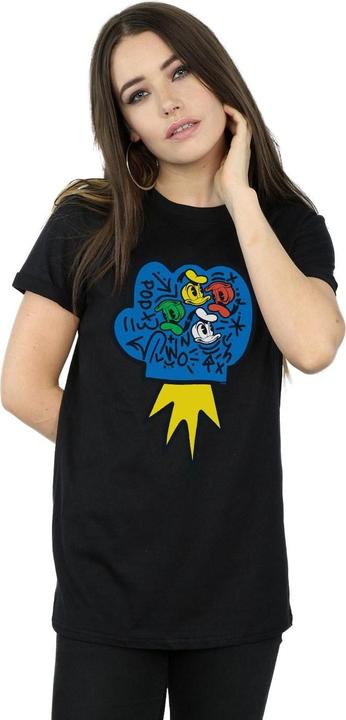 Actual product image Disney Womens/Ladies Donald Duck Pop Fist Cotton Boyfriend T-Shirt (XL)
