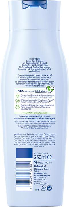 Produktbild NIVEA Classic Care Shampoo Trio (750 ml, Flüssiges Shampoo)