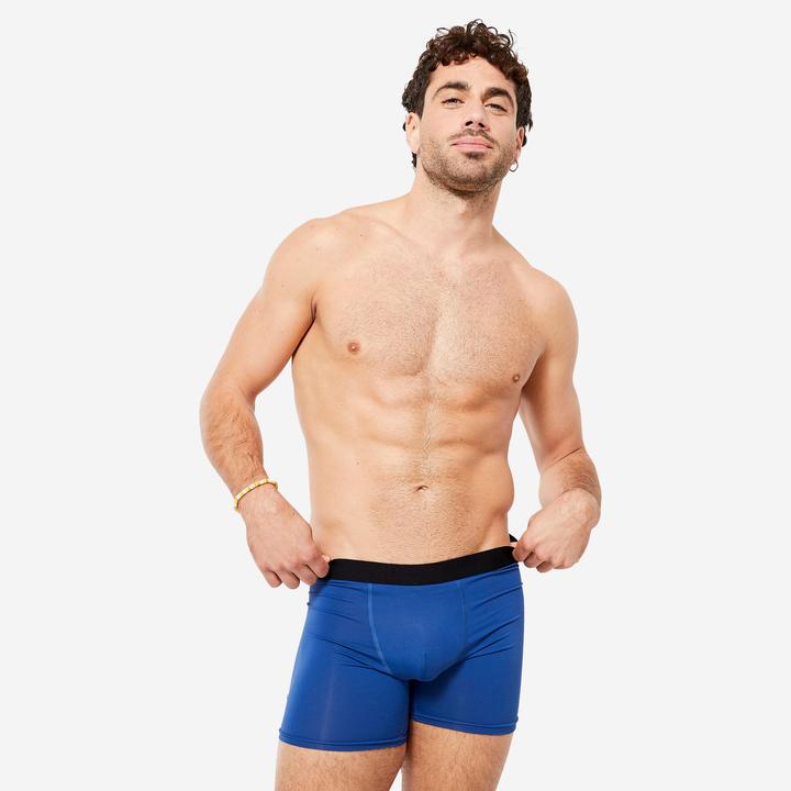 Actual product image Decathlon Functional pants boxer shorts men's breathable 3-pack - navy/blue/khaki (S, pack of 3)