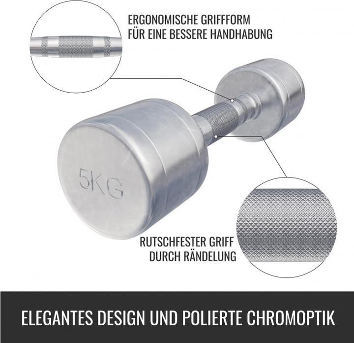 Image du produit Gorilla Sports Haltères Chrome (2 x 5 kg)