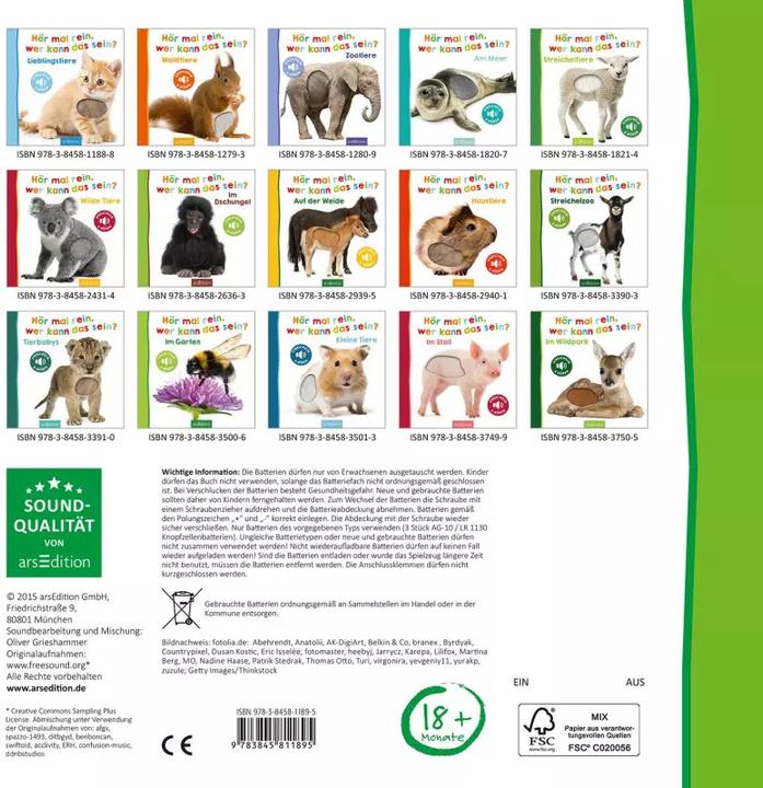 Image du produit Écoutez, qui cela peut-il être? Animaux de ferme (Allemand)