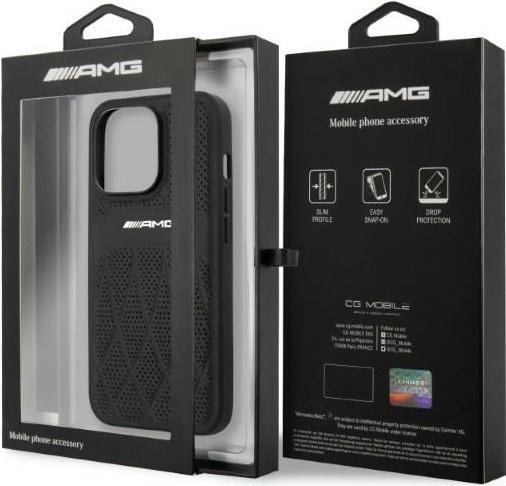 Produktbild Mercedes AMG AMHCP13LOSDBK iPhone 13 Pro / 13 6,1" czarny/black hardcase Leather Curved Lines (Apple iPhone 13, Apple iPhone 13 Pro)