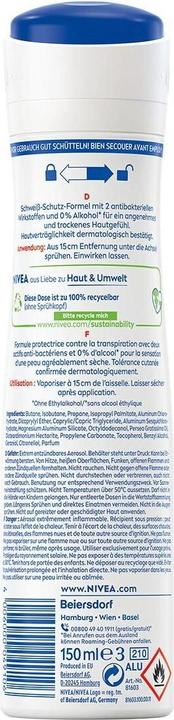 Nährwerte und Zutaten NIVEA Dry Comfort (Spray, 150 ml)