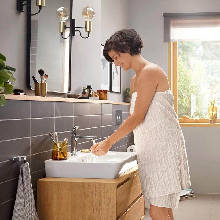 Produktbild hansgrohe Rebris E Einhebel-Waschtischarmatur 110 CoolStart mit Zugstangen-Ablaufgarnitur