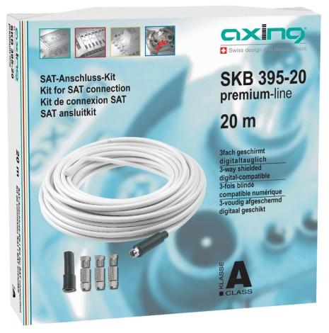 Immagine prodotto Axing Set di cavi di collegamento SAT (20m) (100 dB, Presa d'antenna)