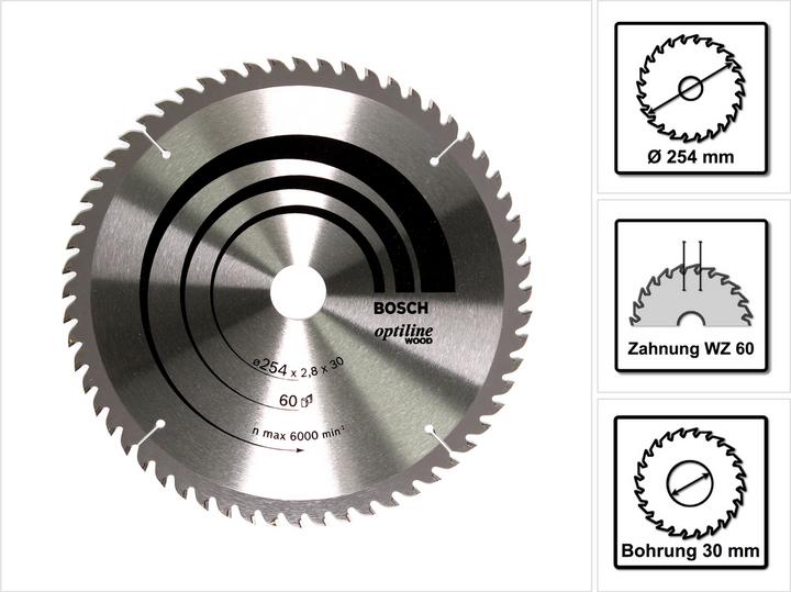 Productafbeelding Bosch Professional Zubehör Cirkelzaagblad Optiline Wood