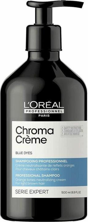 Actual product image L'Oréal Professionnel CHROMA CRÈME blue dyes professional shampoo 500 ml (500 ml, Liquid shampoo)