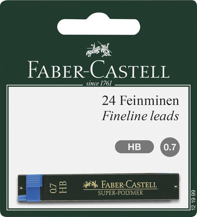 Faber-Castell Recharge Super Polymer 0.7 mm, HB, noir (Recharger, Noir, 0.70 mm)