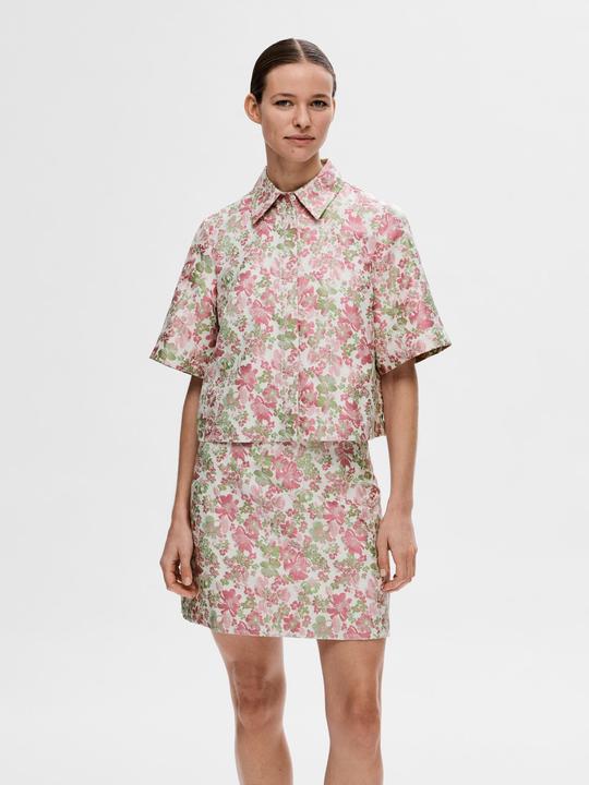 Produktbild Selected Femme Geblümte Jacquard Kurzarmhemd (36)
