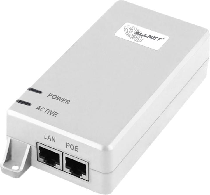 Produktbild Allnet PoE Injektor Gigabit PoE & PoE+ (15,4W/30W) ALL0488v6 (802.3at (PoE+), 802.3af (PoE), 30 W)