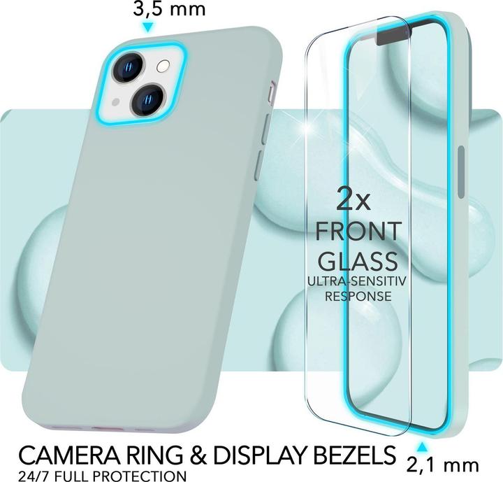 Immagine prodotto Nalia Custodia in silicone liquido con funzione MagSafe e vetro di protezione 2x del display (Apple iPhone 14)