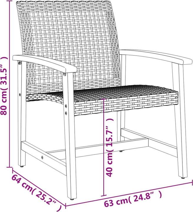 Actual product image VidaXL 5-piece garden lounge set and