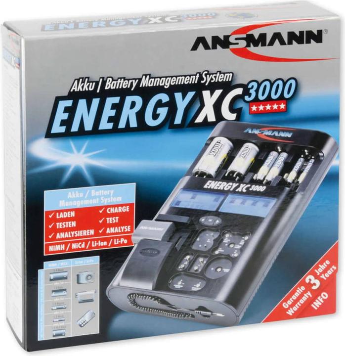 Actual product image Ansmann Energy XC3000 High-Tech Universal Charger (1 pcs., 9V Block, C, D, Chargers without battery)