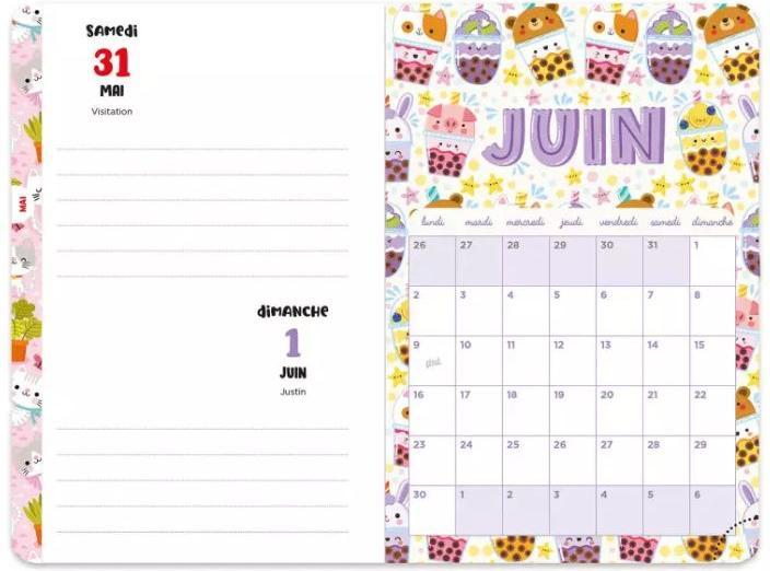 Produktbild Auzou France Mon année super kawaii 2024-2025 : avec des stickers inclus!